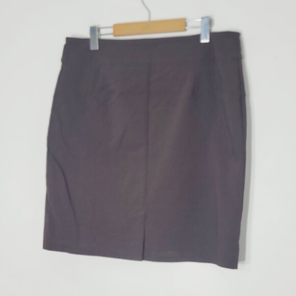 Reitmans Women's Brown Zipper Pocket Detail Straight Mini Pencil Skirt Business - Picture 3 of 14